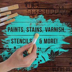 img 1 attached to 🖌️ Premium Quality U.S. Art Supply 5 Piece Wood Handle Stencil Brush Set - Versatile Natural Bristle Wooden Template Paint Brushes for Watercolor, Acrylic, and Oil Painting - Ideal for Craft, DIY Projects, Card Making, and Professional Furniture Upcycling with Chalk and Wax