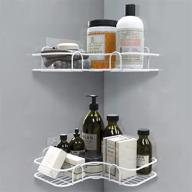🚿 annbay 2-pack white stainless steel corner shower caddy - wall mounted storage organizer racks for shower, toilet, bathtub, dorm and kitchen logo
