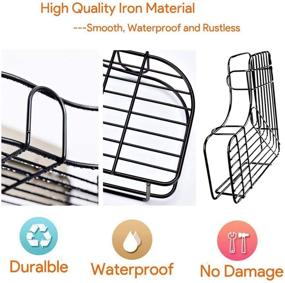 img 3 attached to 🚿 AnnBay 2-Pack White Stainless Steel Corner Shower Caddy - Wall Mounted Storage Organizer Racks for Shower, Toilet, Bathtub, Dorm and Kitchen