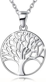 img 4 attached to 🎁 Agvana Sterling Silver Necklace: Family Tree of Life Pendant, an Ideal Christmas Gift for Women, Family, and Yourself, Jewelry for Anniversary, Birthday, and Special Occasions, 16+2 Inches