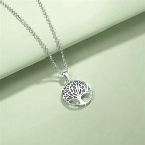 img 2 attached to 🎁 Agvana Sterling Silver Necklace: Family Tree of Life Pendant, an Ideal Christmas Gift for Women, Family, and Yourself, Jewelry for Anniversary, Birthday, and Special Occasions, 16+2 Inches