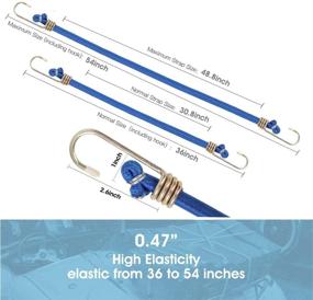 img 2 attached to 🔵 XSTRAP 36-inch x 12mm Bungee Cords 6 Pack - Heavy Duty Bungee Ropes Straps for Outdoor, Luggage Rack, Camping, Tents, Cargo - Blue