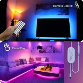 img 2 attached to 🔮 Enhance Your Bedroom Ambience with QJB 65.6Ft Bluetooth LED Strip Lights - Music Sync Color Changing, App Controlled RGB 5050 Lights