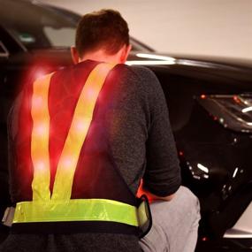 img 3 attached to 🔦 kwmobile LED Light Safety Vest - Enhance Visibility & Safety with Reflective Stripes - Perfect for Traffic Night Warning