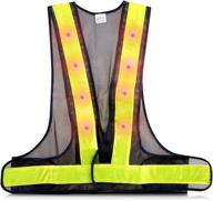 🔦 kwmobile led light safety vest - enhance visibility & safety with reflective stripes - perfect for traffic night warning логотип