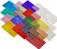 🎨 maxgrain 20 stained glass sheets variety pack for crafts and mosaic making - textured cathedral art glass sheets, 6x4 inch, transparent, opaque, and clear logo