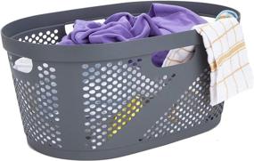 img 4 attached to Laundry Basket, Gray 40 Liter Mind Reading Clothes Organizer