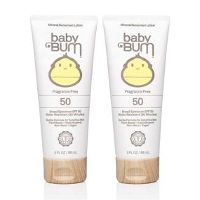 img 4 attached to 🧴 Baby Bum Mineral Sunscreen Lotion SPF 50: UVA/UVB Protection, Fragrance-Free for Sensitive Skin - Travel Size (Pack of 2)