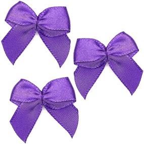 img 4 attached to 🎀 350-Pack Mini Purple Satin Ribbon Bows for Treat Bags, Crafts, and Sewing (1 Inch)