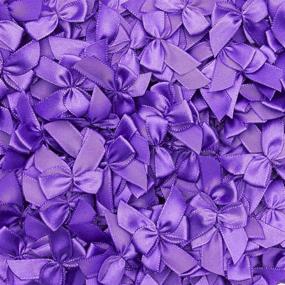 img 2 attached to 🎀 350-Pack Mini Purple Satin Ribbon Bows for Treat Bags, Crafts, and Sewing (1 Inch)