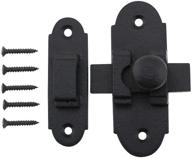 🔒 renovators supply manufacturing antique wrought iron small metal sliding latches for windows or cabinet doors: black slide bolt door latch 3.25" x 1.25" - rust resistant locks with hardware logo