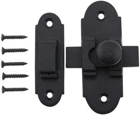 img 4 attached to 🔒 Renovators Supply Manufacturing Antique Wrought Iron Small Metal Sliding Latches for Windows or Cabinet Doors: Black Slide Bolt Door Latch 3.25" x 1.25" - Rust Resistant Locks with Hardware
