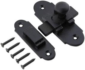 img 1 attached to 🔒 Renovators Supply Manufacturing Antique Wrought Iron Small Metal Sliding Latches for Windows or Cabinet Doors: Black Slide Bolt Door Latch 3.25" x 1.25" - Rust Resistant Locks with Hardware