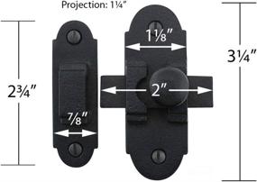img 2 attached to 🔒 Renovators Supply Manufacturing Antique Wrought Iron Small Metal Sliding Latches for Windows or Cabinet Doors: Black Slide Bolt Door Latch 3.25" x 1.25" - Rust Resistant Locks with Hardware