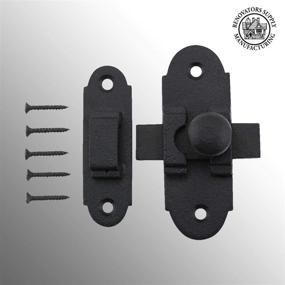 img 3 attached to 🔒 Renovators Supply Manufacturing Antique Wrought Iron Small Metal Sliding Latches for Windows or Cabinet Doors: Black Slide Bolt Door Latch 3.25" x 1.25" - Rust Resistant Locks with Hardware