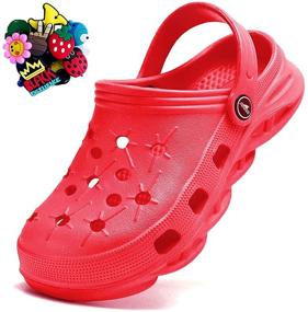 img 4 attached to 🏻 Ultimate Comfort & Safety: Toddler Non Slip Lightweight Breathable Pool Big Boys' Shoes for Clogs & Mules