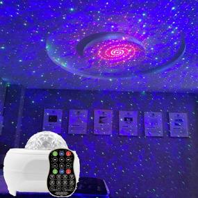 img 3 attached to 🌌 Starry Night Light Projector with Bluetooth Music Speaker - Galaxy Nebula LED for Bedroom, Adults, and Kids