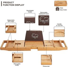 img 3 attached to EASE WAY Bathtub Extendable Organizer Natural