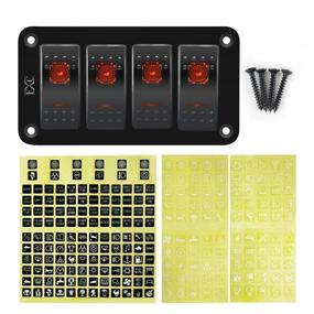 img 2 attached to 🚀 Aluminum Panel Rocker Switch 4-Gang Toggle Switch Dash with 5-Pin ON/Off, 2 LED Backlit - Ideal for Marine, Boat, Car (Orange)