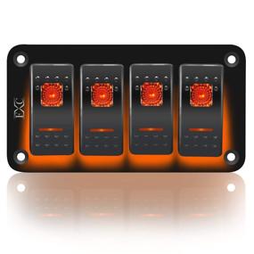 img 4 attached to 🚀 Aluminum Panel Rocker Switch 4-Gang Toggle Switch Dash with 5-Pin ON/Off, 2 LED Backlit - Ideal for Marine, Boat, Car (Orange)