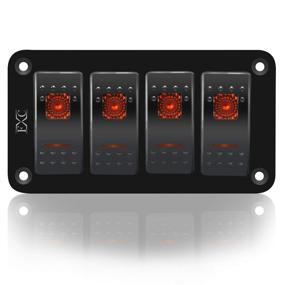img 3 attached to 🚀 Aluminum Panel Rocker Switch 4-Gang Toggle Switch Dash with 5-Pin ON/Off, 2 LED Backlit - Ideal for Marine, Boat, Car (Orange)