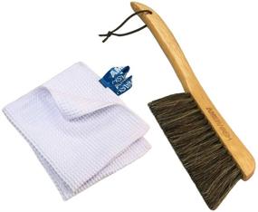 img 4 attached to 🖌️ AMERWASH PLUS 13-Inch Shop Brush with Horsehair Bristles: Ideal for Furniture, Drafting, Patio Cleaning - Includes Hand Broom, Bench Duster, and 2 Microfiber Cleaning Cloths