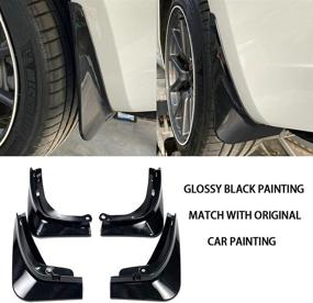 img 1 attached to Glossy Black Mud Flaps for Tesla Model 3 - Easy-Install Splash Guards | No Drilling Required | Front Rear Mudguard Kit | Set of 4