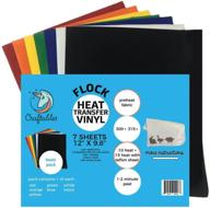 craftables flocked htv basics pack: fuzzy flock suede heat transfer vinyl for cricut and silhouette cameo - 7 sheets of luxurious furry htv logo