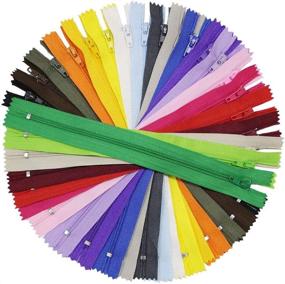 img 4 attached to 🌈 Colorful 9 Inch Nylon Coil Zippers - 100PCS for Sewing Crafts Tailor and Clothing (20 Colors)