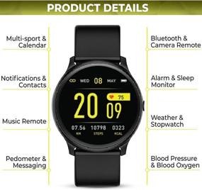 img 3 attached to Tahari Women Smartwatches – Round Smartwatch Compatible With IOS And Android - Fitness Watch Round With Silicone Strap – Sleep Cell Phones & Accessories