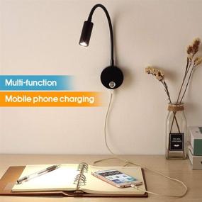 img 1 attached to ZazenTech DC 12V Светильник для чтения: Гибкая гусиная лампа с сенсорным управлением, порт USB для зарядки - идеально подходит для автомобиля, фургона, лодки, дома-на-колесах (черный)