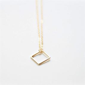 img 3 attached to 📿 Dainty Geometric Pendant Necklace for Women – DeScount, featuring Triangle, Circle, Square, Bar, Star Layering Necklaces