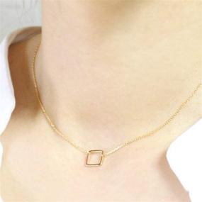 img 1 attached to 📿 Dainty Geometric Pendant Necklace for Women – DeScount, featuring Triangle, Circle, Square, Bar, Star Layering Necklaces