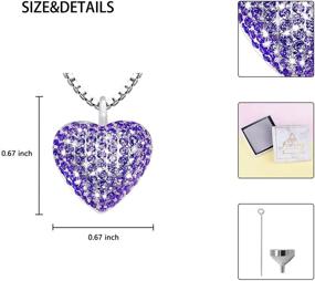 img 2 attached to 925 Sterling Silver Heart Urn Pendant for Pet/Human 💕 Ashes - Memorial Jewelry Gift for Women with CZ Crystals