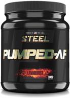 порошок для предтренировочной подготовки steel supplements pumped-af с n.o.7, 6 г l-цитруллина и кре-алкалином, без стимуляторов, без кофеина, повышает кровоток и увлажнение, 30 порций (lavaburst) - seo-оптимизированный предтренировочный добавка логотип