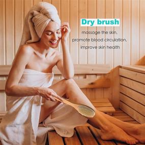 img 2 attached to 🛁 Premium Bath Brush Set - Shower Brush, Body Scrubber Brush, Back Scrubber for Shower - Natural Loofah Sponge - Back Scrubber Brush for Women and Men - Gentle Exfoliating to Enhance Circulation - BATH BRUSH-B