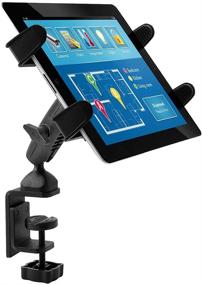 img 2 attached to 📱 Versatile Arkon Tablet Clamp Mount: Enhance Any Tripod, Cart, Table or Desk with iPad Air 2, iPad 4/3/2, iPad Pro – Retail Edition in Sleek Black