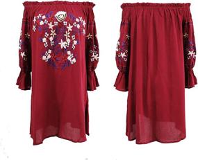 img 2 attached to R Vivimos Women's Embroidered Shoulder Dresses: Stunning Clothing for Women