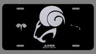 zodiac laser etched metal license plate gift astrology constellation horoscope astrological aries taurus gemini cancer leo virgo libra scorpio sagittarius capricorn aquarius pisces gifts (aries) logo