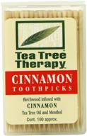 tea tree therapy cinnamon toothpicks, 100 count logo