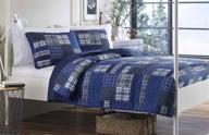 🛏️ eddie bauer home eastmont collection navy queen quilt set - 100% cotton, reversible, all season bedding, pre-washed for enhanced softness logo