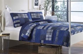 img 4 attached to 🛏️ Eddie Bauer Home Eastmont Collection Navy Queen Quilt Set - 100% Cotton, Reversible, All Season Bedding, Pre-Washed for Enhanced Softness