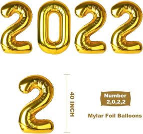 img 3 attached to FRETOD Gold Happy New Year Decorations 2022: 🎉 Foil Gold Balloons, Rain Curtain, Latex Balloons, and More!