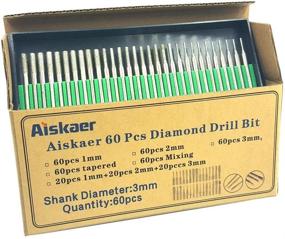 img 1 attached to 💎 Premium Diamond Drill Bit Cylindrical Burr Kit - Perfect for Jewelry, Beach Glass, Shells, Gemstones, Lapidary - Aiskaer 60 Pcs Set