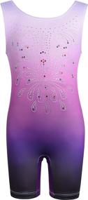 img 4 attached to 🤸 DANSHOW Girls' Gymnastics Leotards Shiny Biketard Unitard for Kids - Enhance Child's Athletic Performance