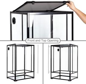 img 1 attached to 🦎 REPTI ZOO Reptile Glass Terrarium: Advanced Double Hinge Door and Screen Ventilation in 36x18x18, 36x18x24, and 24x18x36 Sizes (Knock-Down)