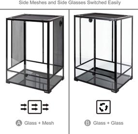 img 2 attached to 🦎 REPTI ZOO Reptile Glass Terrarium: Advanced Double Hinge Door and Screen Ventilation in 36x18x18, 36x18x24, and 24x18x36 Sizes (Knock-Down)