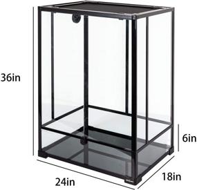 img 3 attached to 🦎 REPTI ZOO Reptile Glass Terrarium: Advanced Double Hinge Door and Screen Ventilation in 36x18x18, 36x18x24, and 24x18x36 Sizes (Knock-Down)