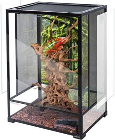 img 4 attached to 🦎 REPTI ZOO Reptile Glass Terrarium: Advanced Double Hinge Door and Screen Ventilation in 36x18x18, 36x18x24, and 24x18x36 Sizes (Knock-Down)