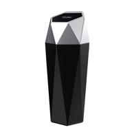 🚗 szeof car trash can with lid - portable auto garbage bin, diamond design mini garbage can for car, home, office, kitchen, bedroom (1 pack, silver) logo